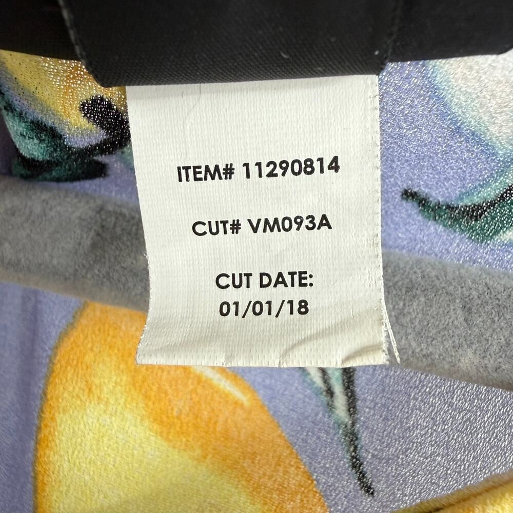 Torrid Lemon Print Tank Top Size 1X Purple Georgette Ruffle High Low Hem Keyhole - Picture 10 of 10